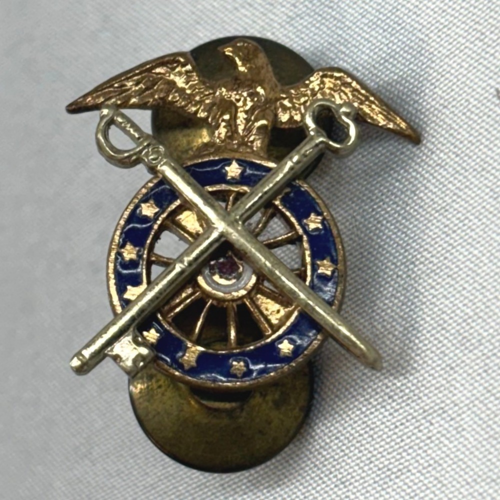 Unbranded Army Quartermaster Pin Unisex OS Gold Blue Good Enamel Insignia Brass